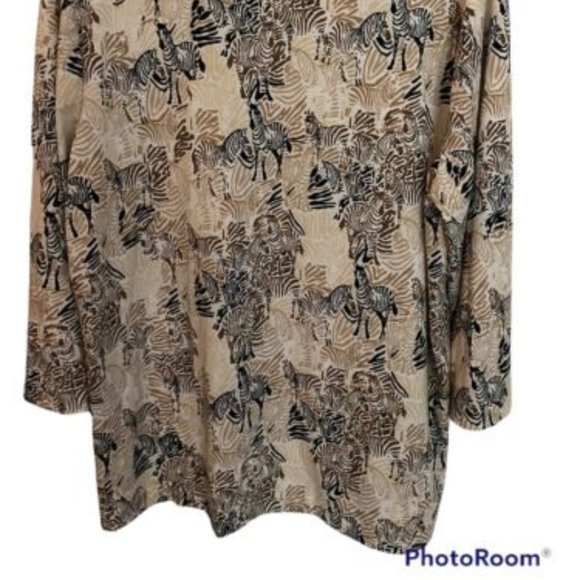 Bon Worth Womens Zebra Animal Print Pullover Size Large Long Sleeve - Picture 4 of 4